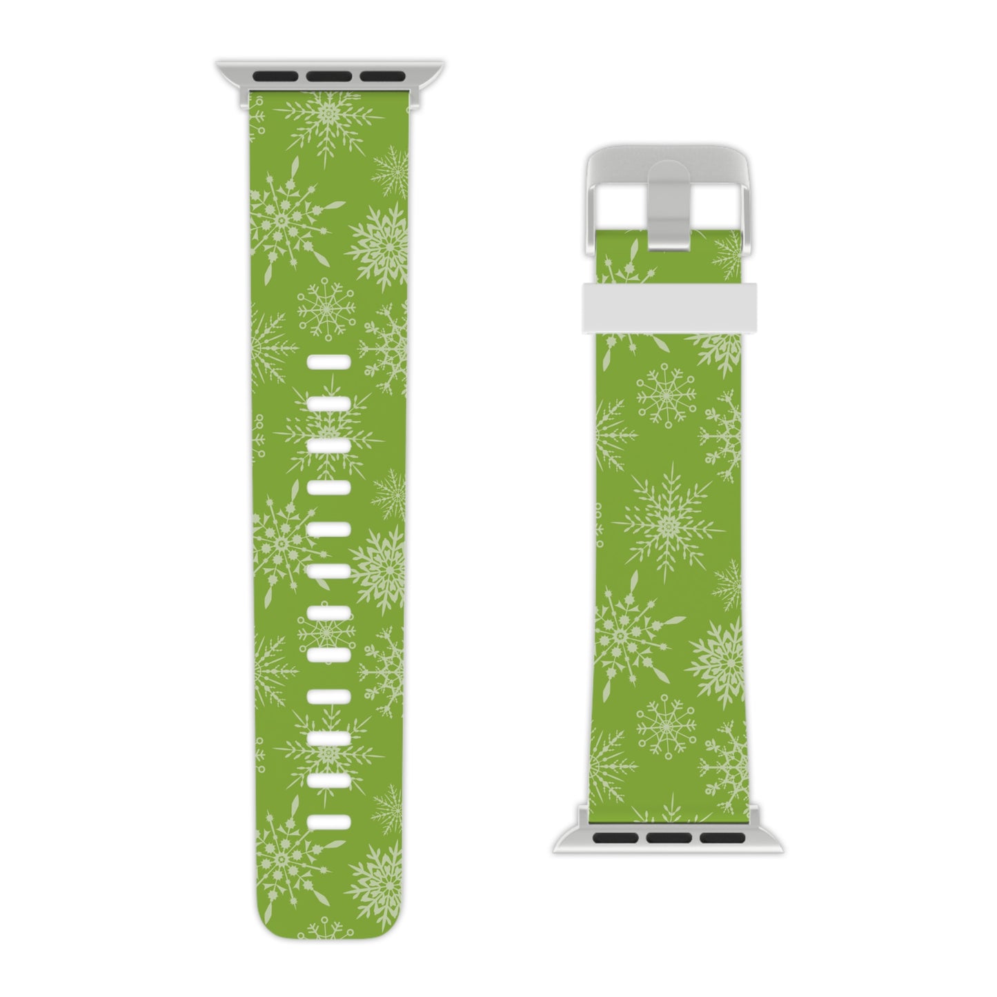 Green Snowflake Pattern Apple Watch Band