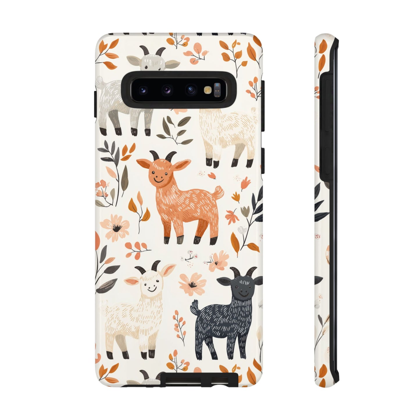 Samsung Galaxy Case: Smiley Goats & Dried Flowers – Vintage Charm