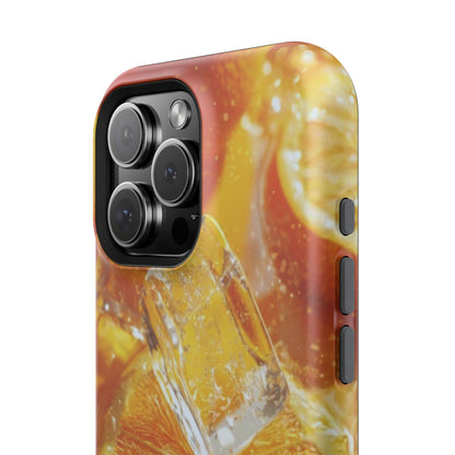 Citrus Orange Splash MagSafe iPhone Case – Dual-Layer Tough Protection, Vibrant Summer Design