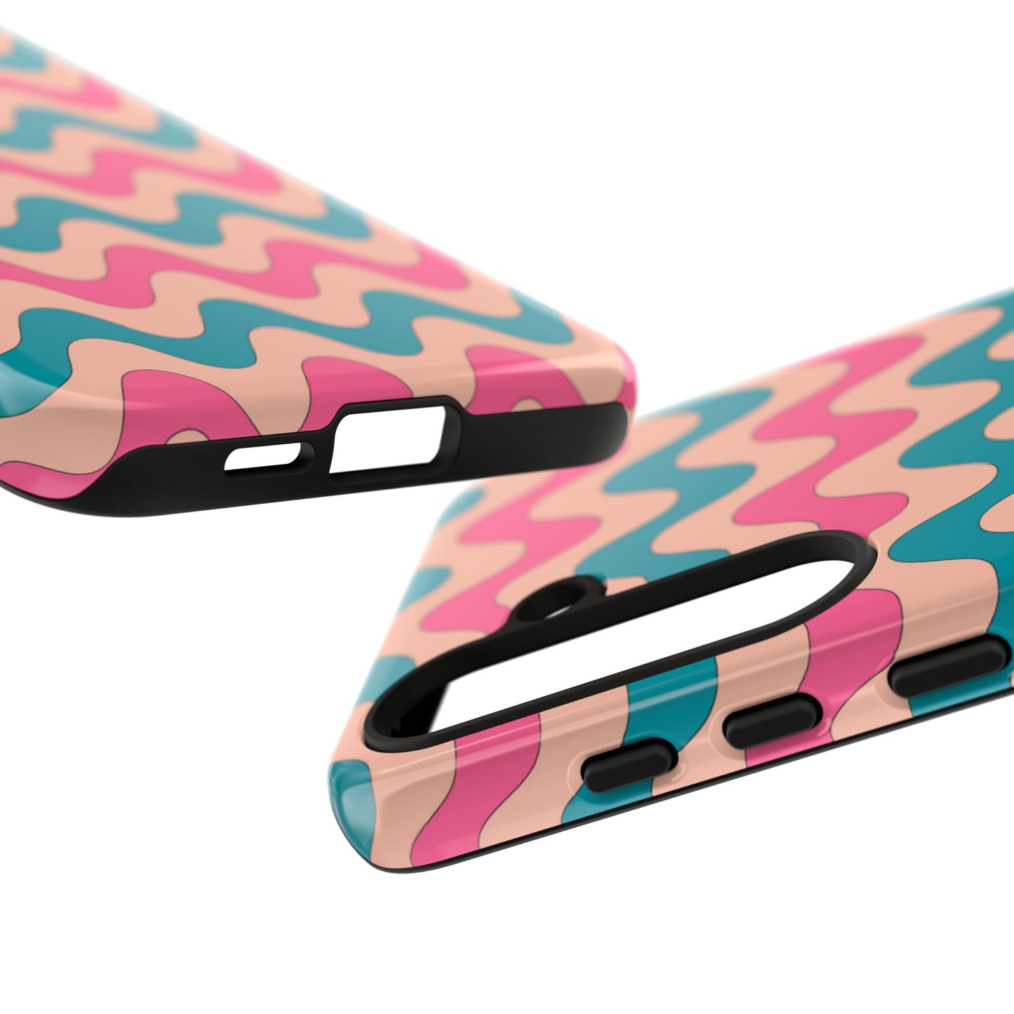 Retro Waves Pattern Samsung Galaxy Case – Shockproof Design with Dual-Layer Protection