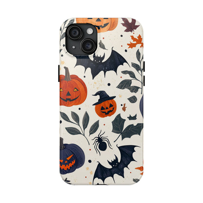 Spooky Halloween iPhone Case – Pumpkins, Bats, and Spider Design