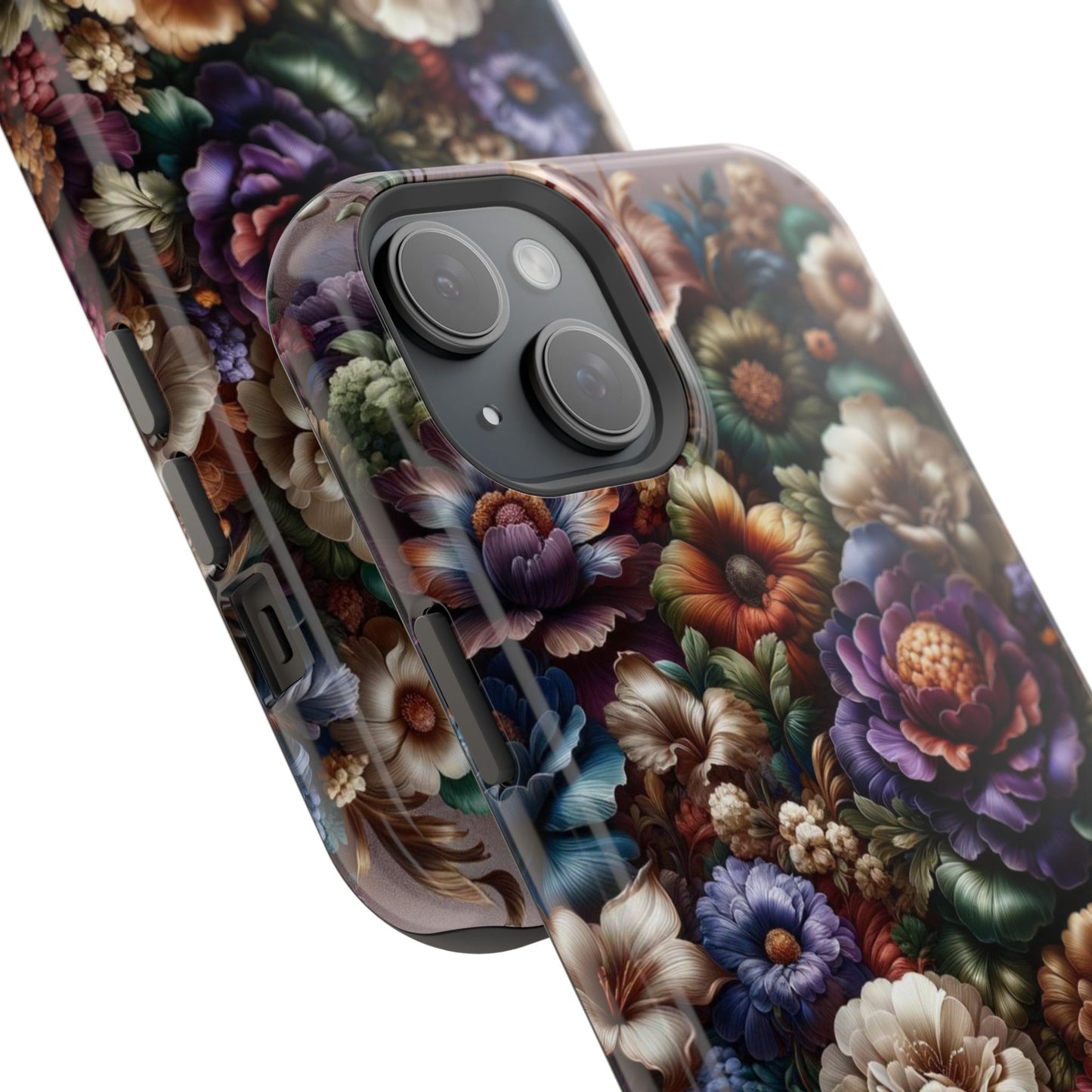 Floral Elegance MagSafe Compatible iPhone Case – Protective Dual-Layer Design with Vibrant Full-Wrap Print