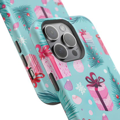 Festive Pink Christmas Gifts and Evergreen MagSafe iPhone Case – Holiday Theme, Protective Cover