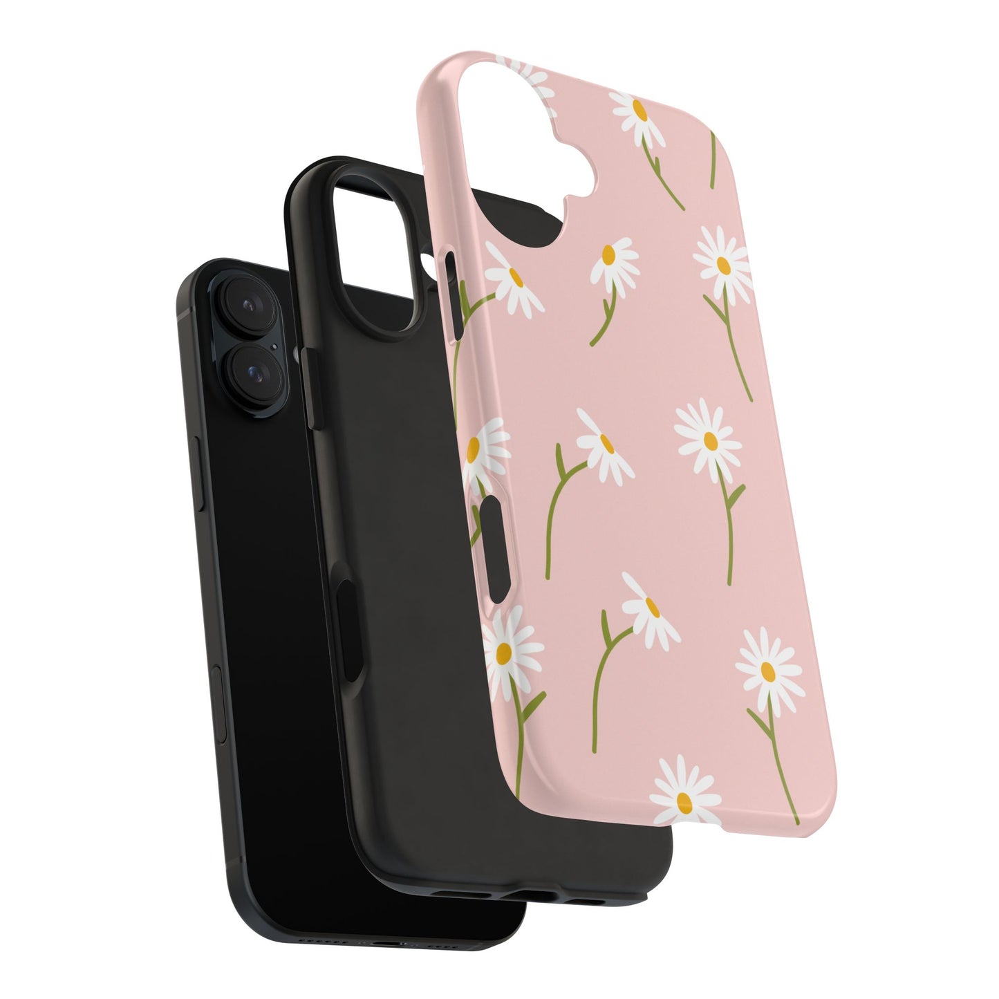 Daisy Delight Tough iPhone Case – Cute Floral Design with Dual-Layer Protection