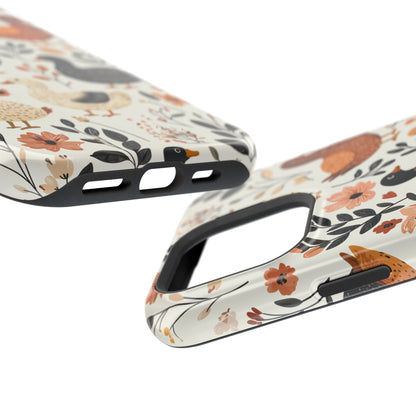 MagSafe iPhone Case: Vintage Duck – Floral & Leaf Design