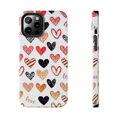 iPhone Case: Hand-Drawn Hearts & Love