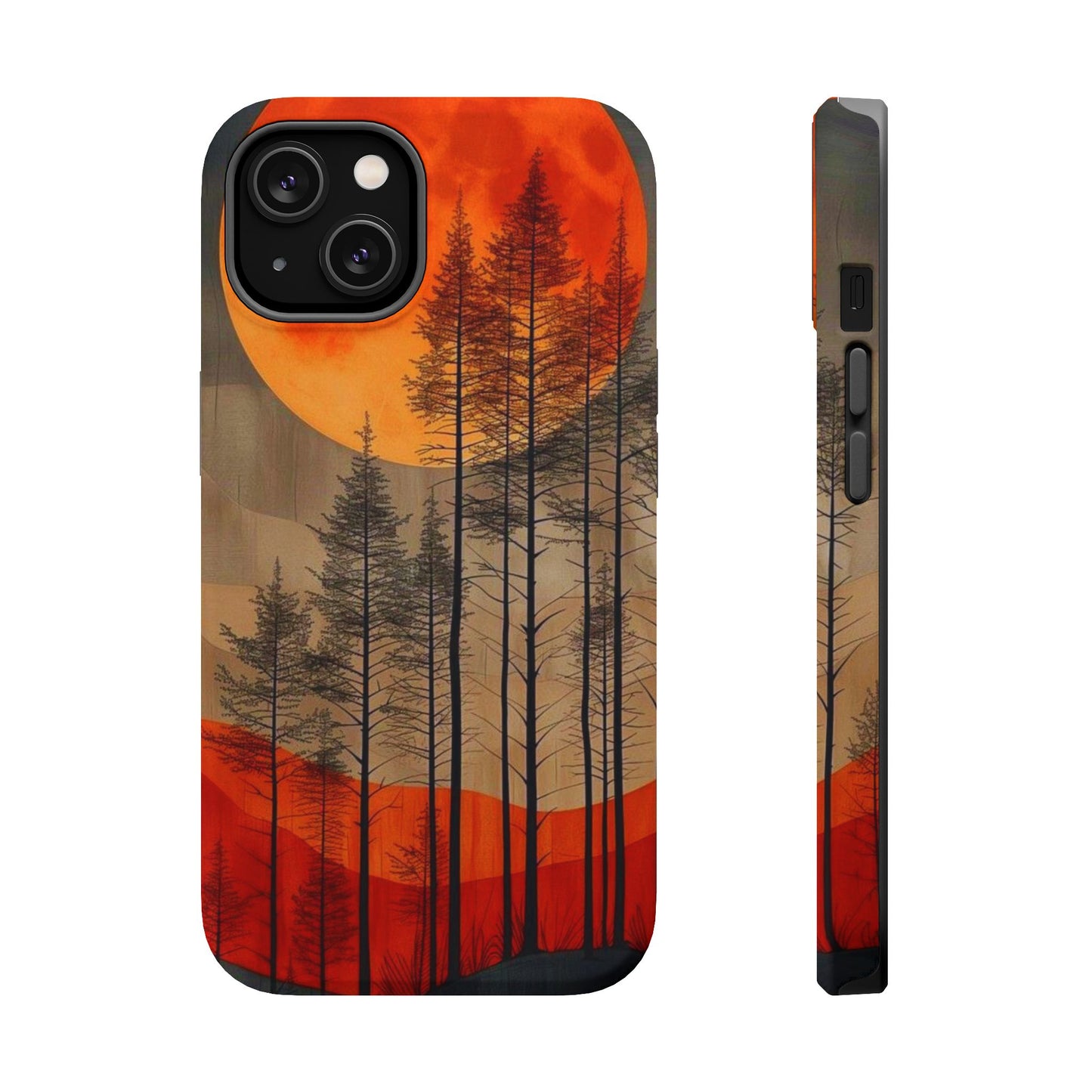 Moody Forest Moonrise MagSafe iPhone Case – Dark Landscape Design, Dual-Layer Protection