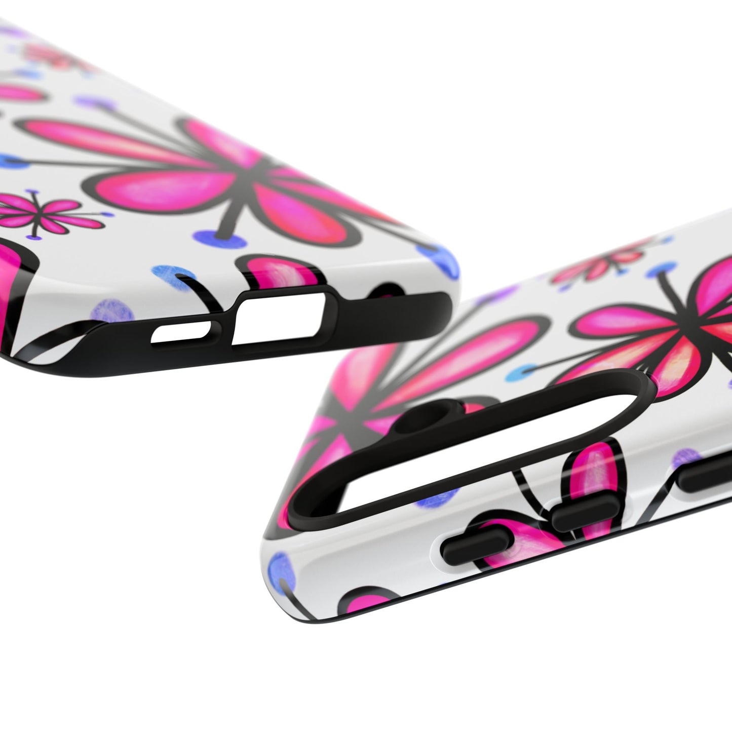 Pink Retro Bloom Samsung Galaxy Case – Ultra-Slim Design, Glossy Finish