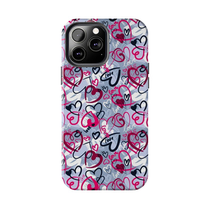 Graffiti Love Hearts iPhone Case