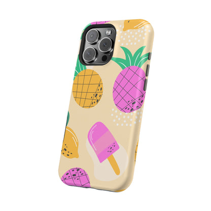 Tropical Pop MagSafe iPhone Case – Fun Pineapple & Lemon Design with Vibrant Summery Colors