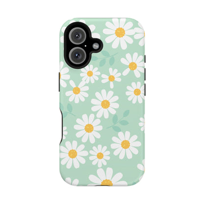 Charming Daisy Floral Tough MagSafe iPhone Case – Spring Pastel Design, Shockproof & Slim