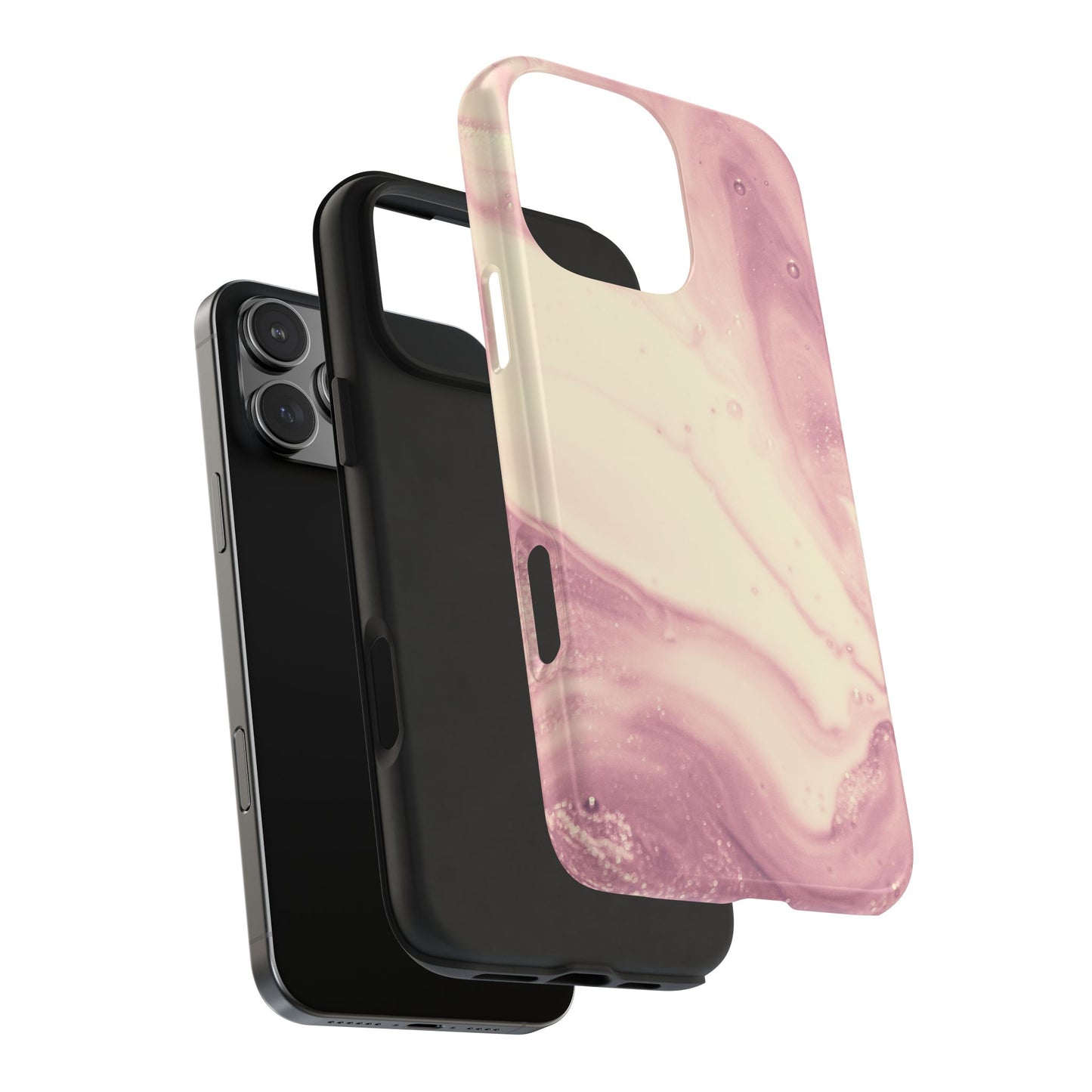 Blush Marble Glow – iPhone Case with Rose Gold & Pink Swirl Pattern