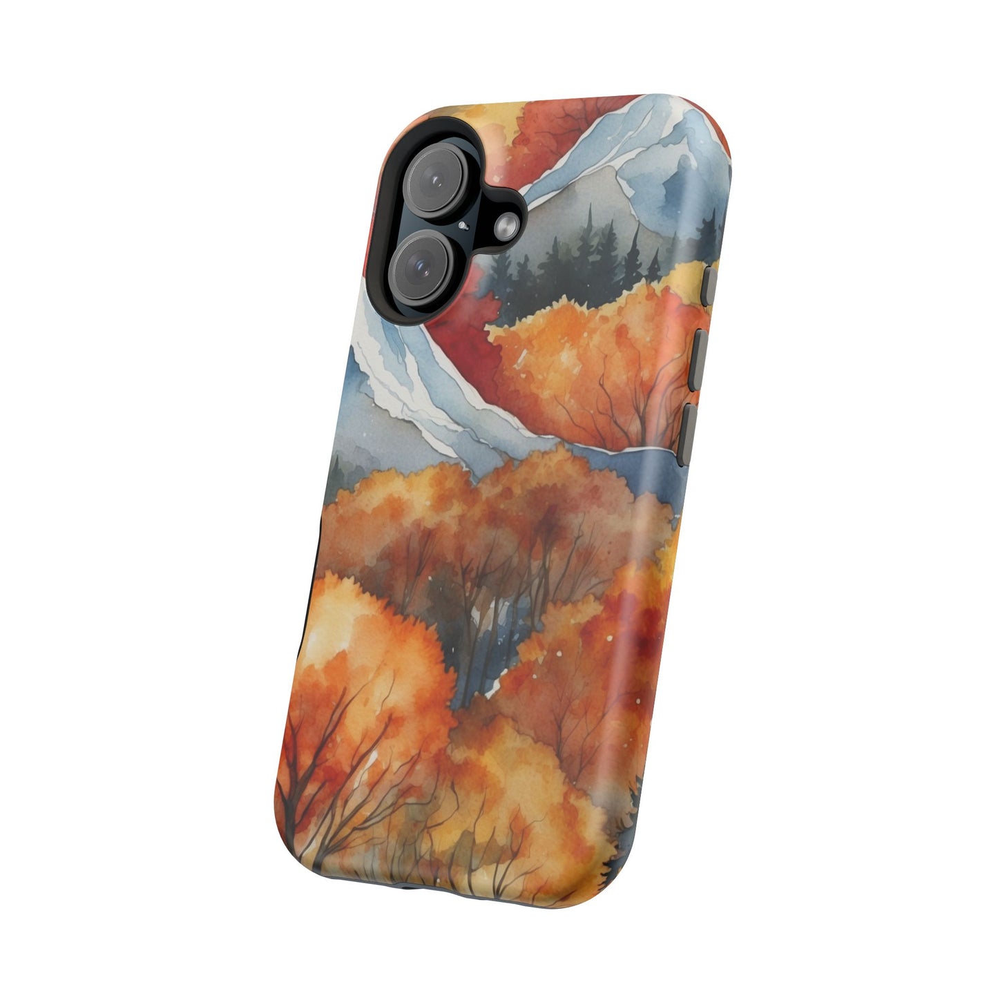 Autumn Mountain Forest Watercolor - MagSafe iPhone Case