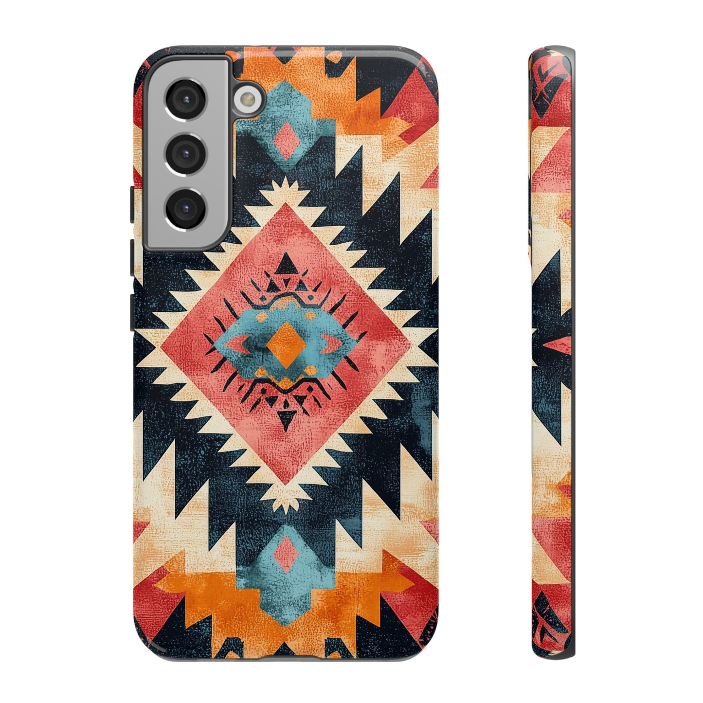 Bold Aztec Pattern Tough Samsung Galaxy Case – Vibrant Geometric Design, Dual-Layer Protection