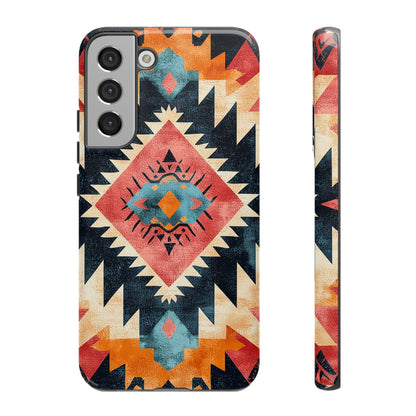 Bold Aztec Pattern Tough Samsung Galaxy Case – Vibrant Geometric Design, Dual-Layer Protection