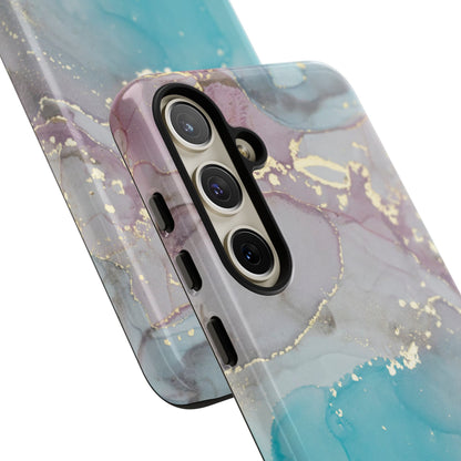 Sky Blue & Purple Marble Wave – Samsung Galaxy Case with Elegant Swirl Design