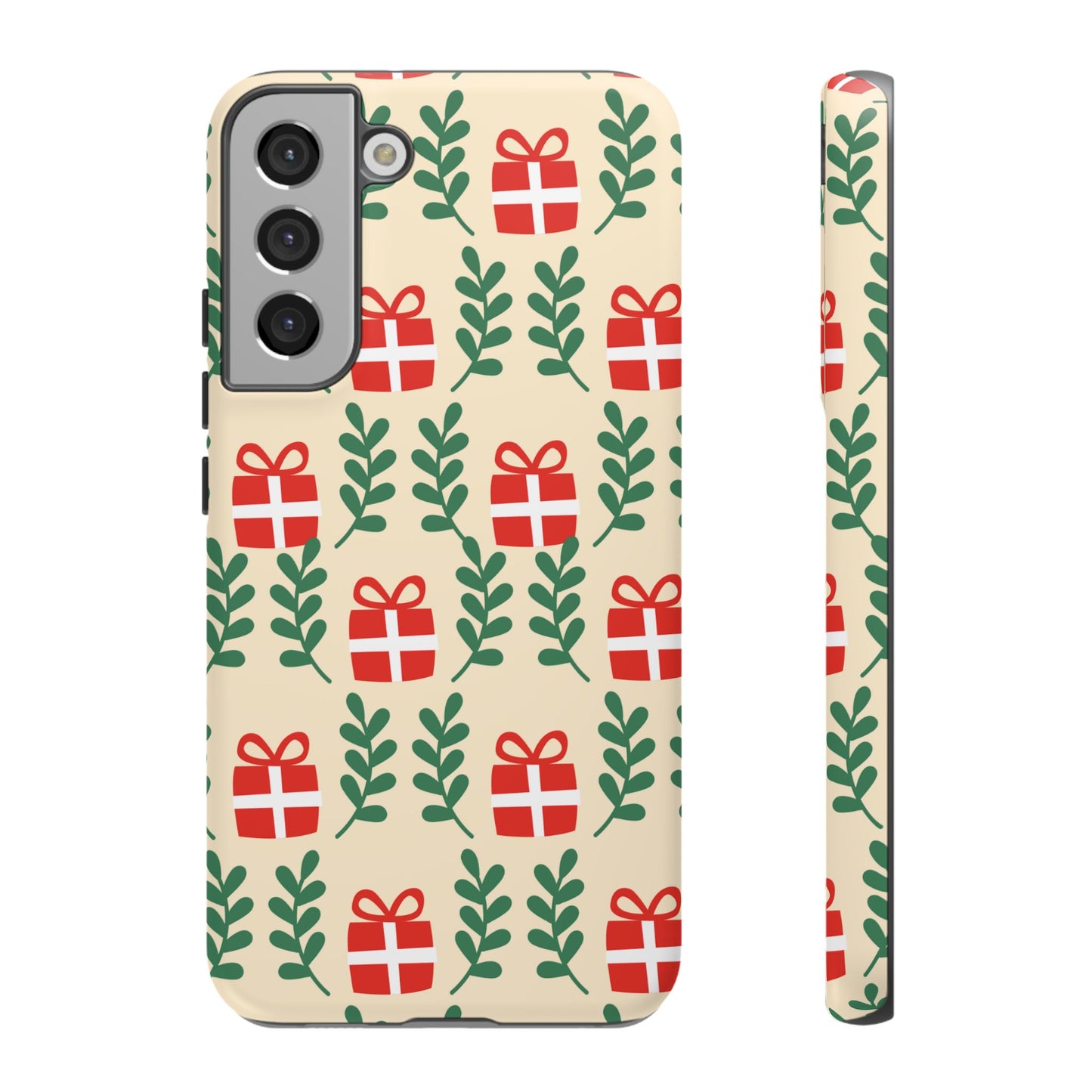 Samsung Galaxy Case: Holiday Cheer – Red Gifts & Green Leaves