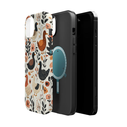 MagSafe iPhone Case: Vintage Duck – Floral & Leaf Design