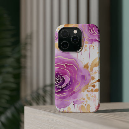 Radiant Purple & Gold Floral - MagSafe iPhone Series Case