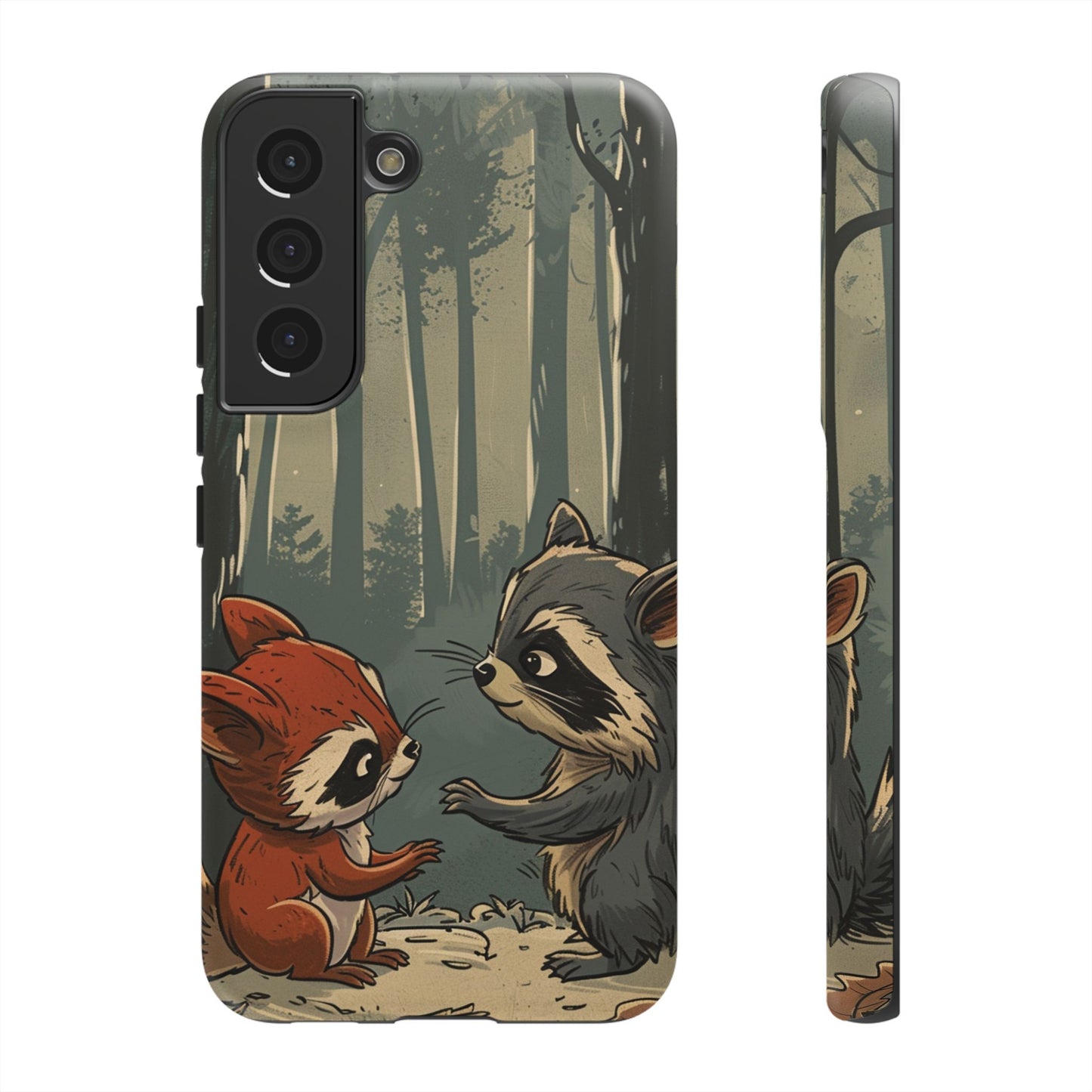 Whimsical Woodland Raccoons Phone Case