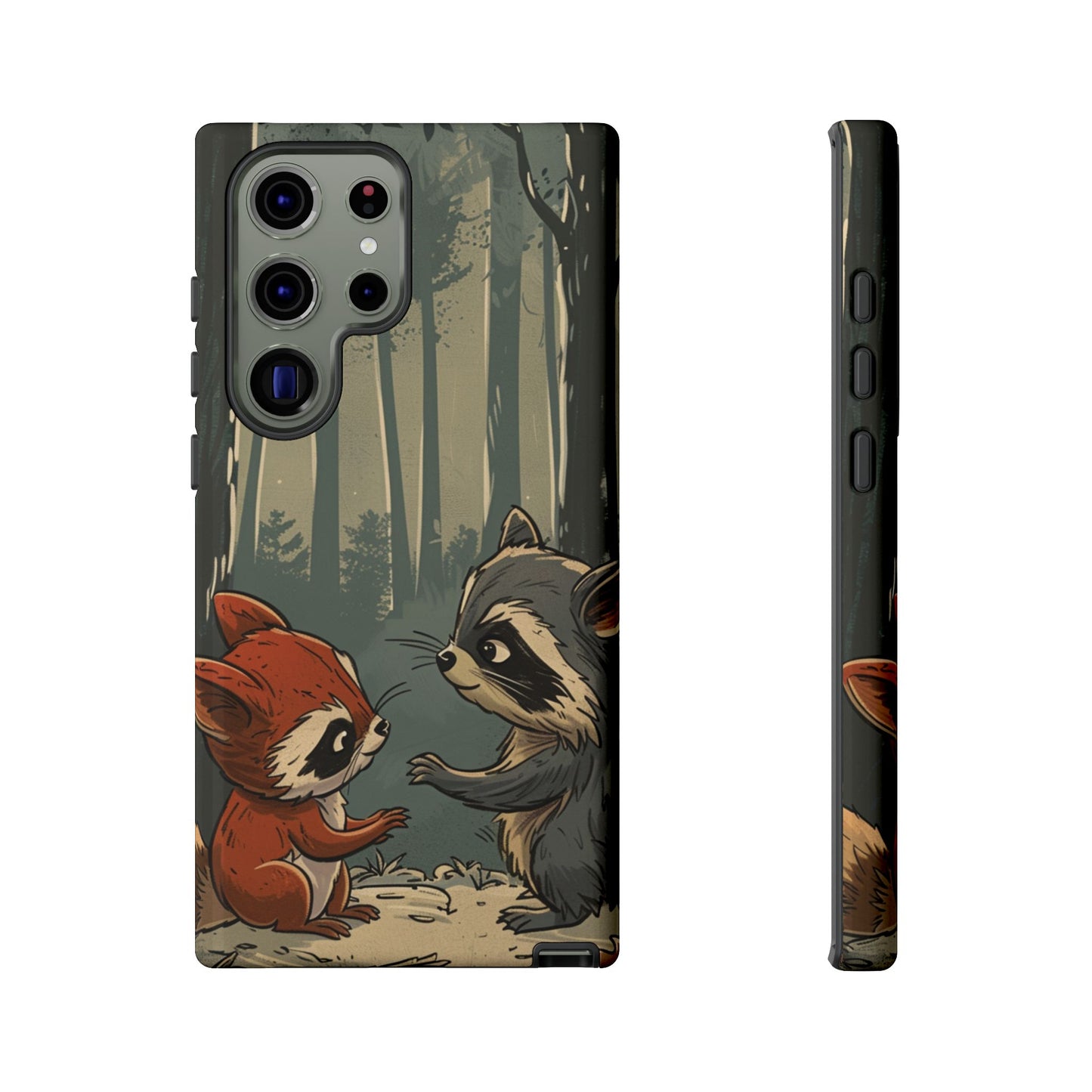 Whimsical Woodland Raccoons Phone Case