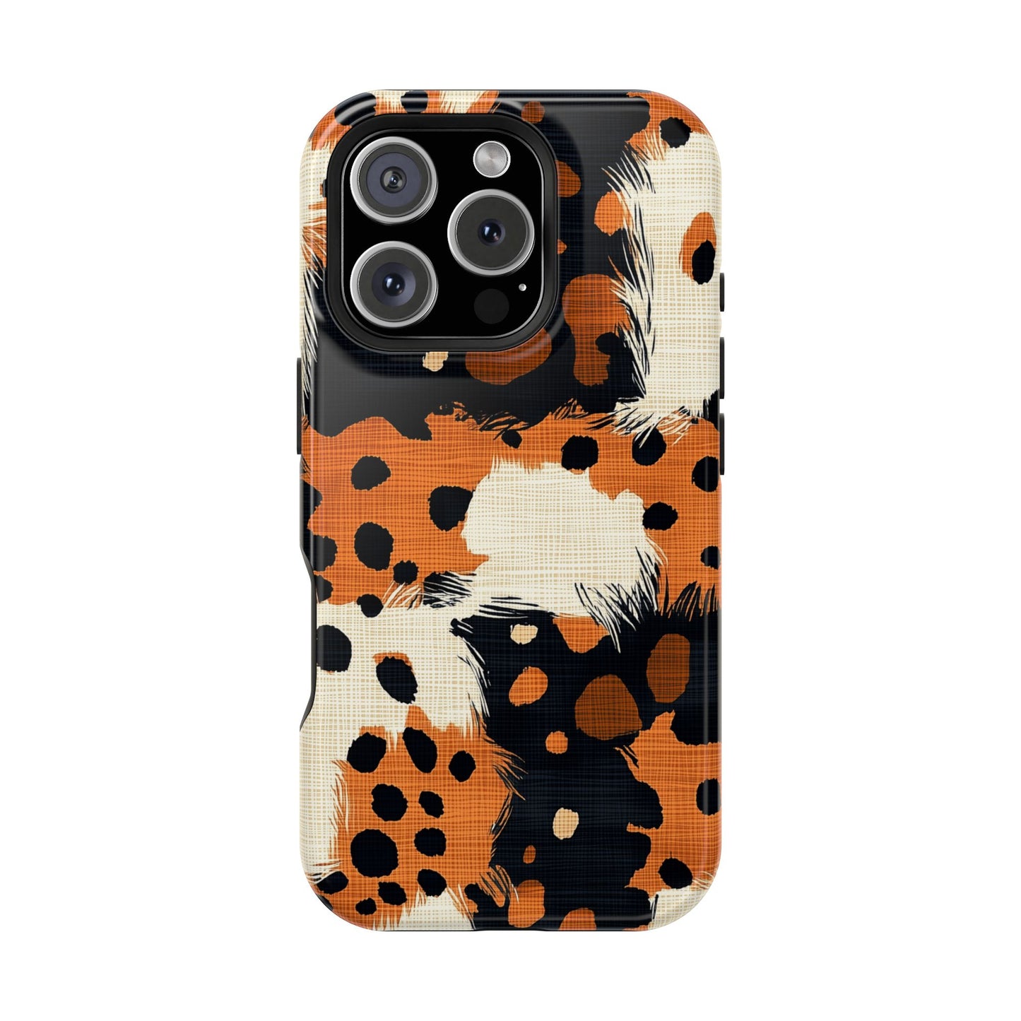 MagSafe iPhone Case: Cheetah Plaid – Brown & Black Pattern