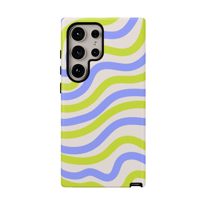 Neon Wave Samsung Galaxy Case – Bold Dual-Layer Protection with 70s-Inspired Vibe