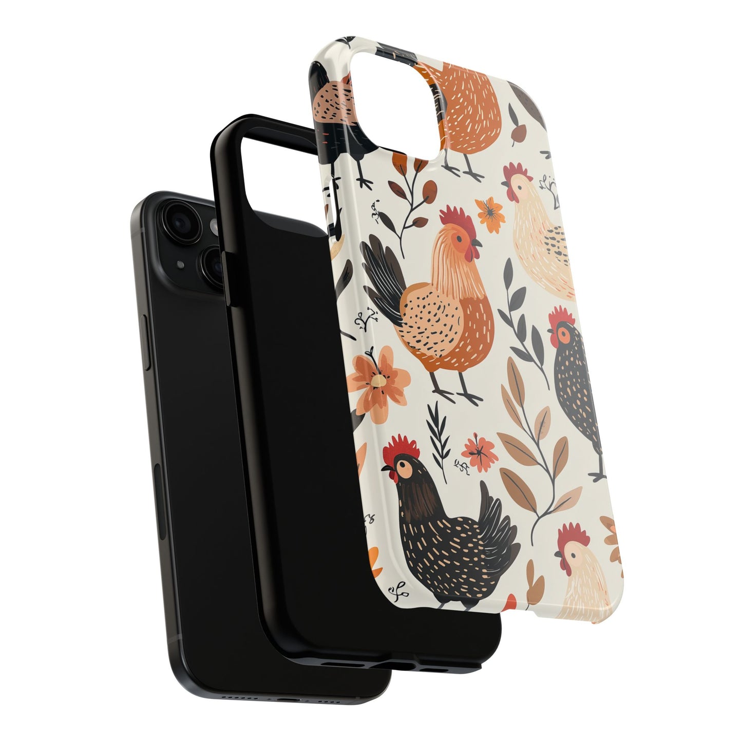 iPhone Case: Cluckin' Vintage – Chickens & Leaves