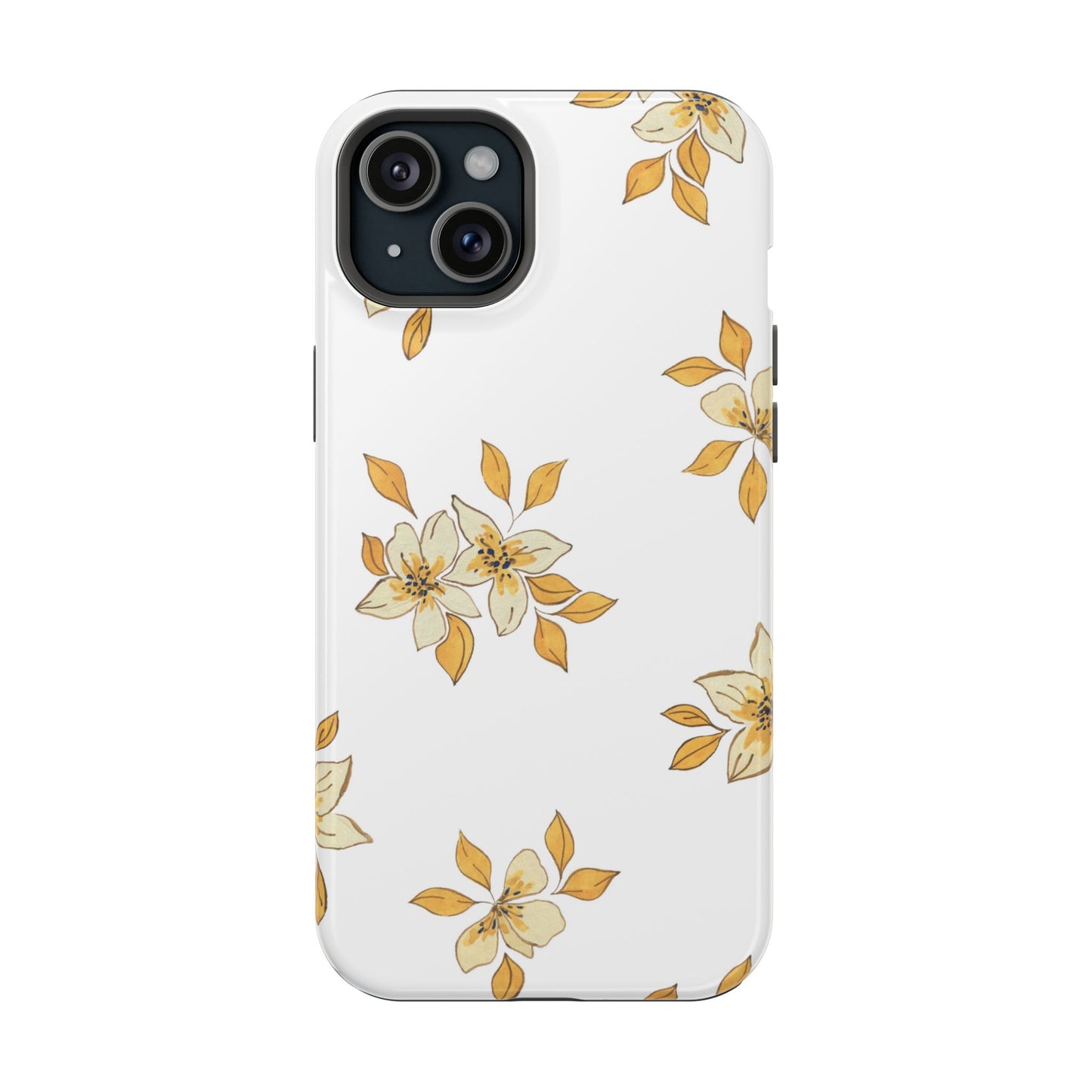 Delicate Yellow Blossom MagSafe iPhone Case – Minimalist Floral Design with Matte Finish