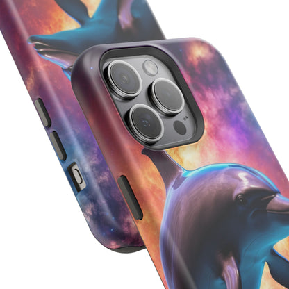 Cosmic Dolphin Galaxy Art - MagSafe-Compatible Case