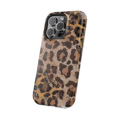 Vintage Distressed Leopard Print - MagSafe iPhone Series Case