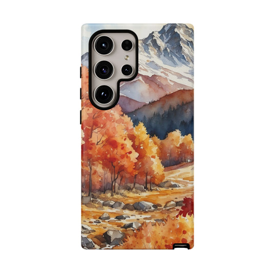 Watercolor Autumn Forest and Mountains - Samsung Galaxy Case