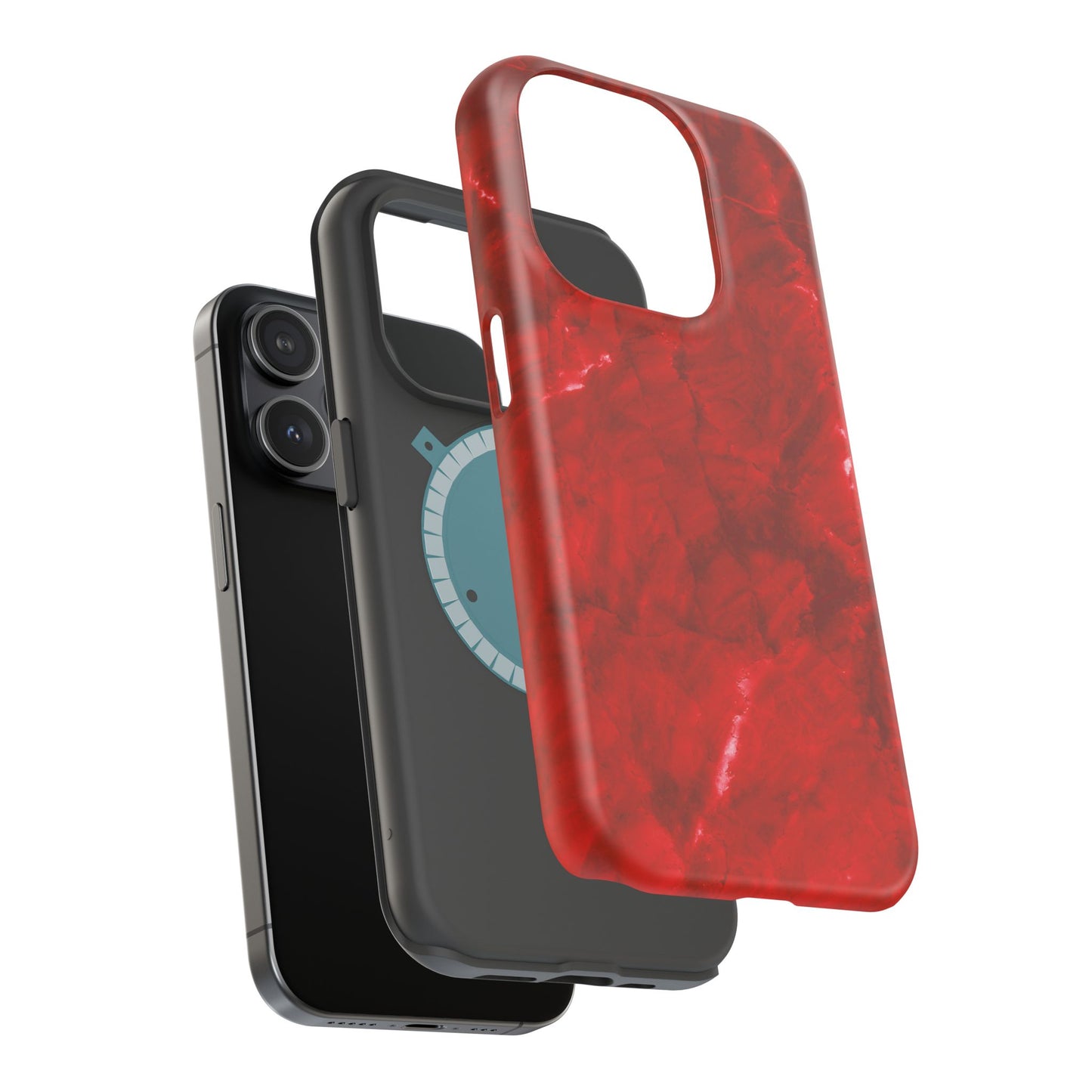 Bold Red Marble MagSafe iPhone Case – Luxe Design Meets Magnetic Precision