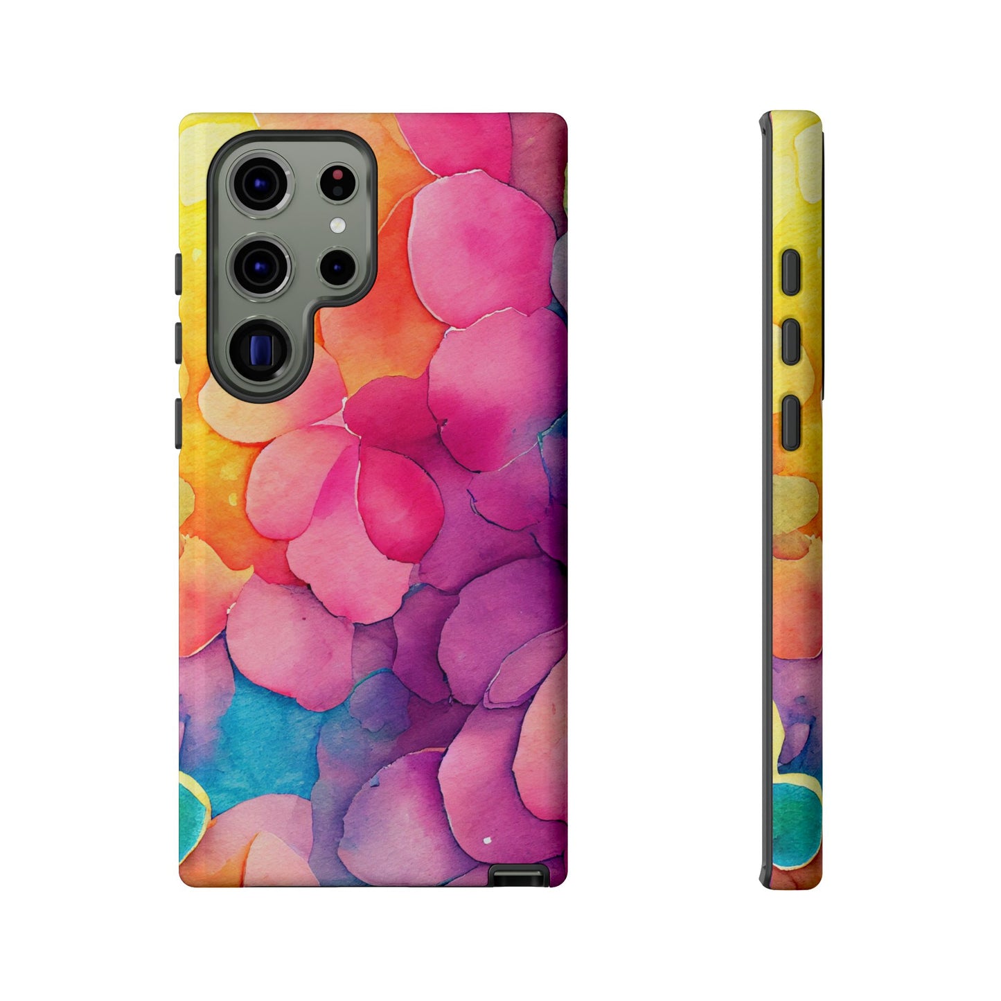 Sunset Petals Watercolor Samsung Galaxy Case – Slim Design, Glossy Finish