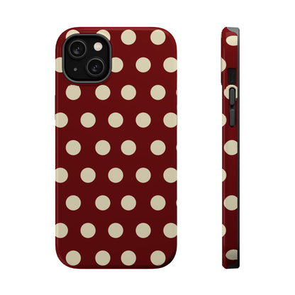 Classic Red & Cream Polka Dots - MagSafe iPhone Case