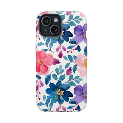 Mystic Bloom – MagSafe Case with Vibrant Watercolor Florals