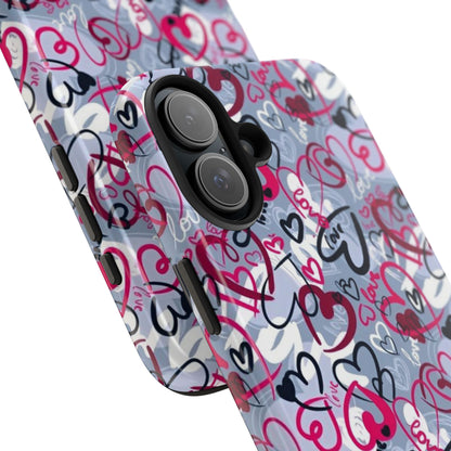 Graffiti Love Hearts iPhone Case