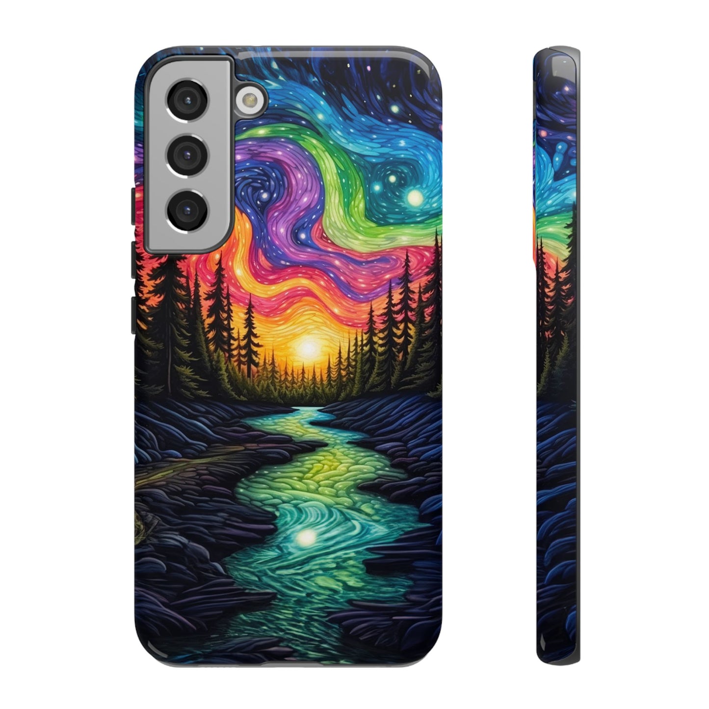 Celestial Nightscape Samsung Galaxy Case – Vibrant River and Starry Sky Design