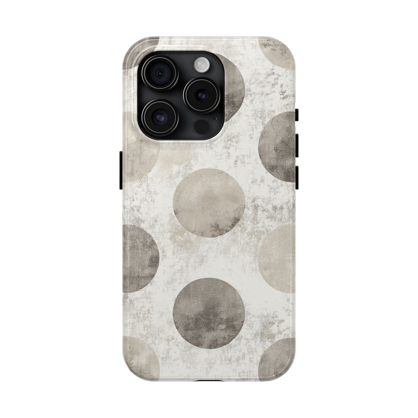 Vintage Polka Dot iPhone Case - Minimalist Neutral Protective Cover