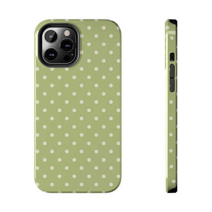 Sage Green Polka Dots – iPhone Case