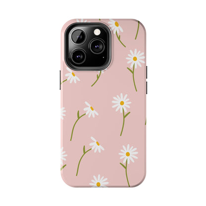 Daisy Delight Tough iPhone Case – Cute Floral Design with Dual-Layer Protection