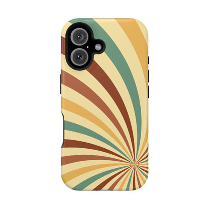 Earthy Retro Swirl MagSafe iPhone Case – Dual-Layer Protection with 70s-Inspired Earth Tones