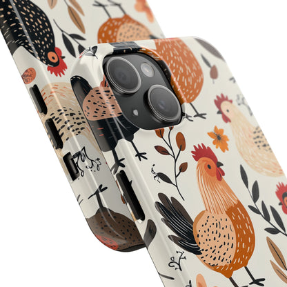 iPhone Case: Cluckin' Vintage – Chickens & Leaves