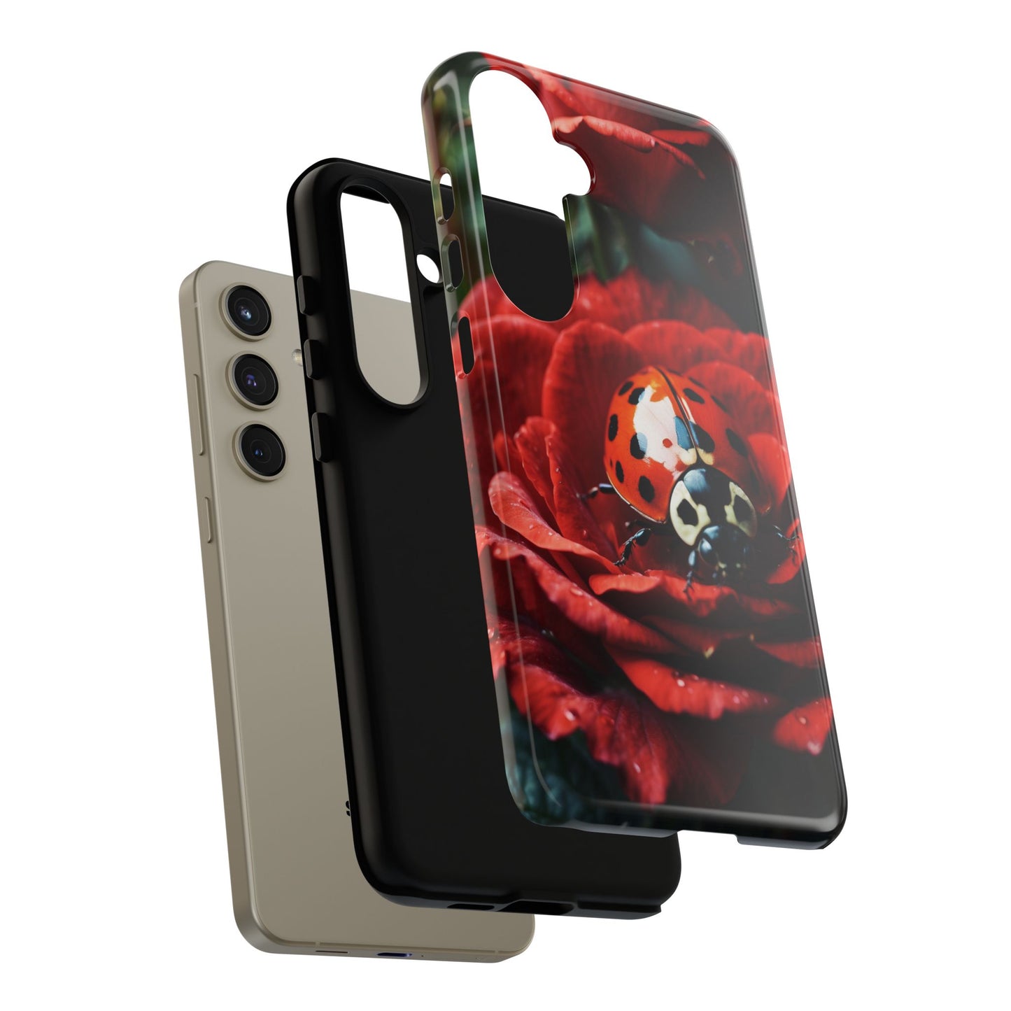 Elegant Rose & Ladybug Charm - Samsung Galaxy Case