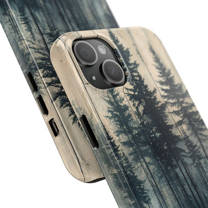 Misty Forest iPhone Case - Rustic Nature-Inspired Protective Cover