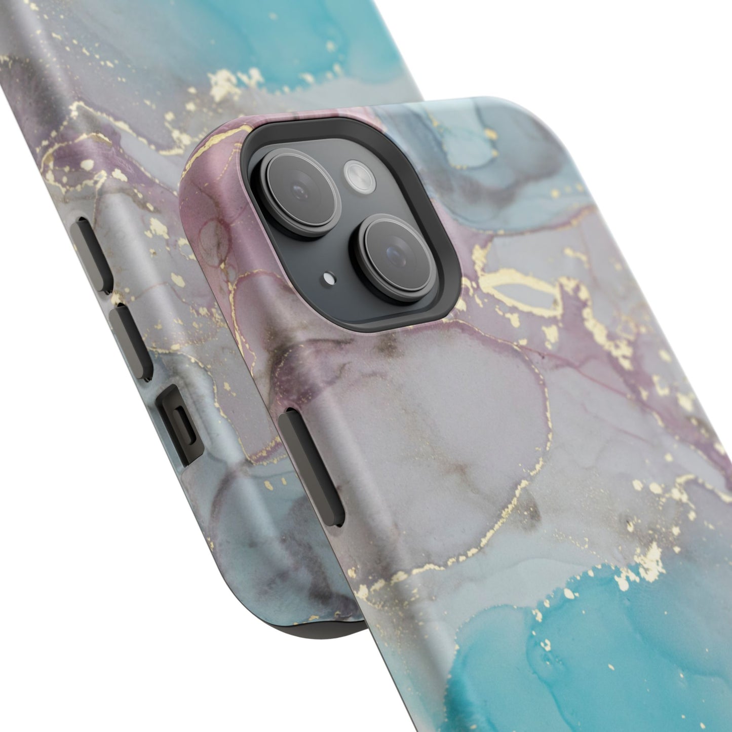 Sky Blue & Purple Marble Wave – MagSafe Case with Dreamy Marble Design