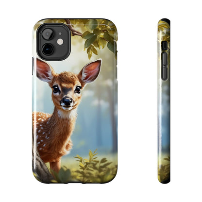 Whimsical Fawn in a Sunlit Forest iPhone Case