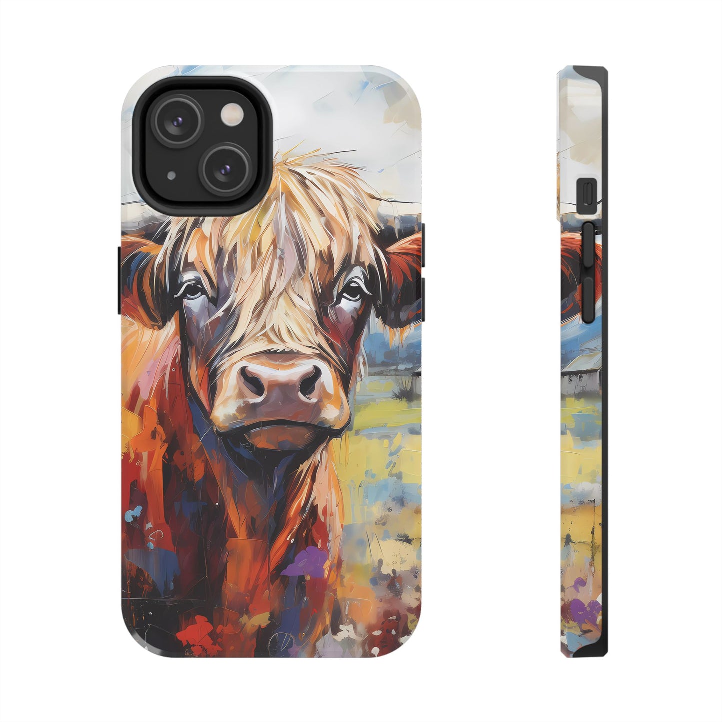 Cute Western Phone Case | Highland Cow | Robust Rocky Mountain-Inspired | Expressionism | Fresco