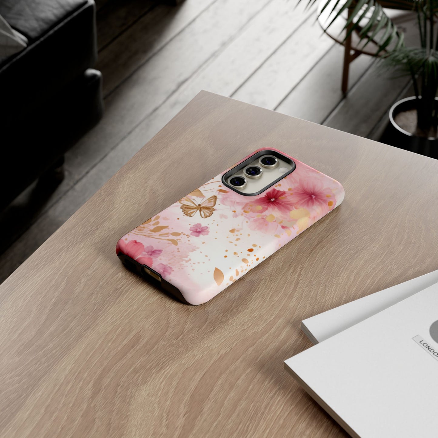 Blush Pink Floral Butterfly - Samsung Galaxy Case