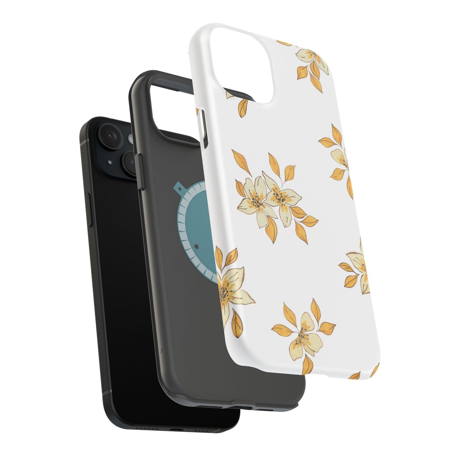 Delicate Yellow Blossom MagSafe iPhone Case – Minimalist Floral Design with Matte Finish